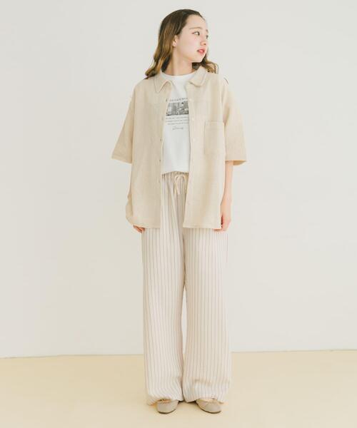 ITEMS URBANRESEARCH(アイテムズ アーバンリサーチ)の「メッシュルーズシャツ(シャツ/ブラウス・レディース・カーキ/ベージュ・FREE)」の4枚目の写真