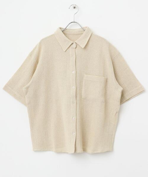 ITEMS URBANRESEARCH(アイテムズ アーバンリサーチ)の「メッシュルーズシャツ(シャツ/ブラウス・レディース・カーキ/ベージュ・FREE)」の6枚目の写真