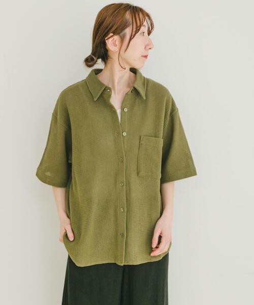 ITEMS URBANRESEARCH(アイテムズ アーバンリサーチ)の「メッシュルーズシャツ(シャツ/ブラウス・レディース・カーキ/ベージュ・FREE)」の10枚目の写真