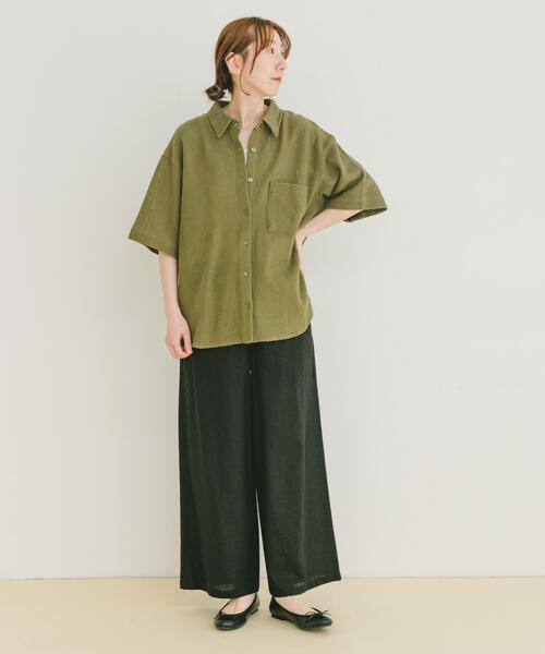 ITEMS URBANRESEARCH(アイテムズ アーバンリサーチ)の「メッシュルーズシャツ(シャツ/ブラウス・レディース・カーキ/ベージュ・FREE)」の11枚目の写真
