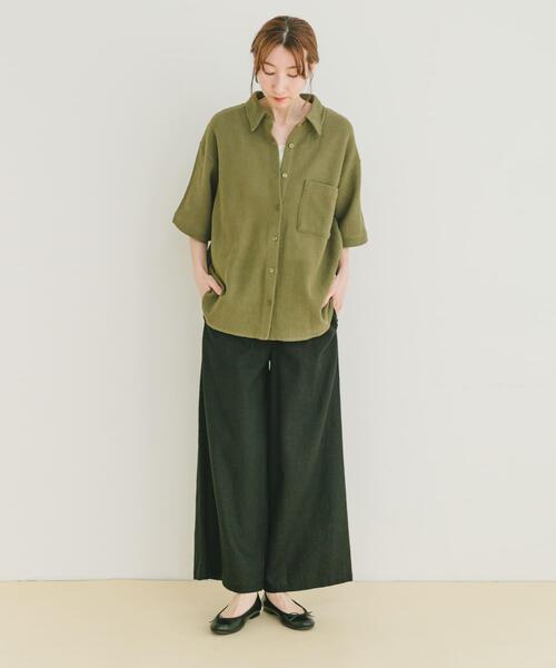 ITEMS URBANRESEARCH(アイテムズ アーバンリサーチ)の「メッシュルーズシャツ(シャツ/ブラウス・レディース・カーキ/ベージュ・FREE)」の12枚目の写真