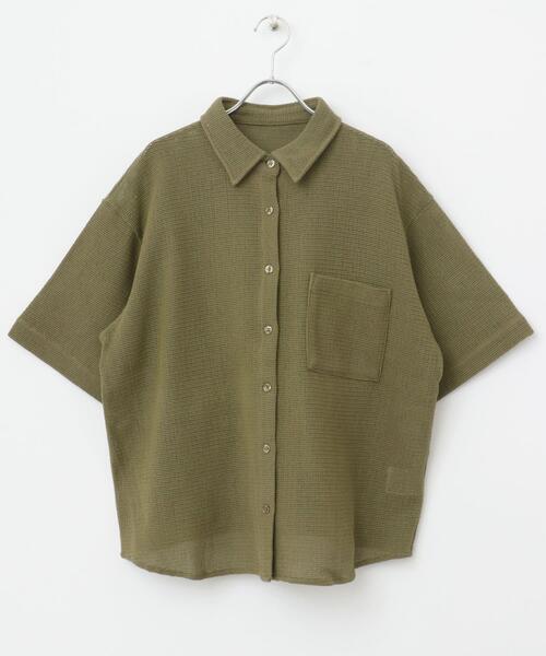 ITEMS URBANRESEARCH(アイテムズ アーバンリサーチ)の「メッシュルーズシャツ(シャツ/ブラウス・レディース・カーキ/ベージュ・FREE)」の13枚目の写真
