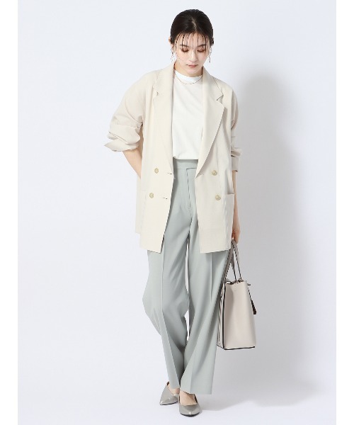 SUIT SQUARE(スーツスクエア)の「クルーネックプルオーバー ノースリーブ ウォッシャブル 接触冷感 レーヨンポンチ(Tシャツ/カットソー・レディース・ホワイト系/ブラック系・38(9号))」の21枚目の写真
