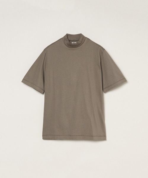 three dots（スリードッツ）の「サンデッドジャージー モックネックTシャツ Steve（Tシャツ/カットソー・メンズ・ダークオリーブ/ブラウン系その他・LARGE/X-LARGE/MEDIUM/SMALL）」の2枚目の写真