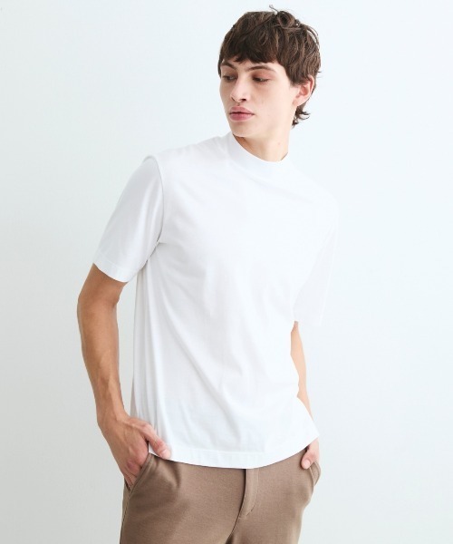 three dots（スリードッツ）の「サンデッドジャージー モックネックTシャツ Steve（Tシャツ/カットソー・メンズ・ダークオリーブ/ブラウン系その他・LARGE/X-LARGE/MEDIUM/SMALL）」の10枚目の写真