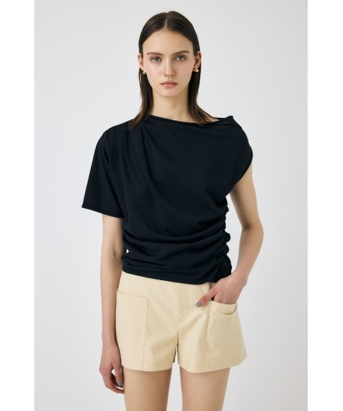 MOUSSY(マウジー)の「ONE SHOULDER SHEER Tシャツ(Tシャツ/カットソー・レディース・アイボリー/ブラック/レッド・FREE)」の15枚目の写真