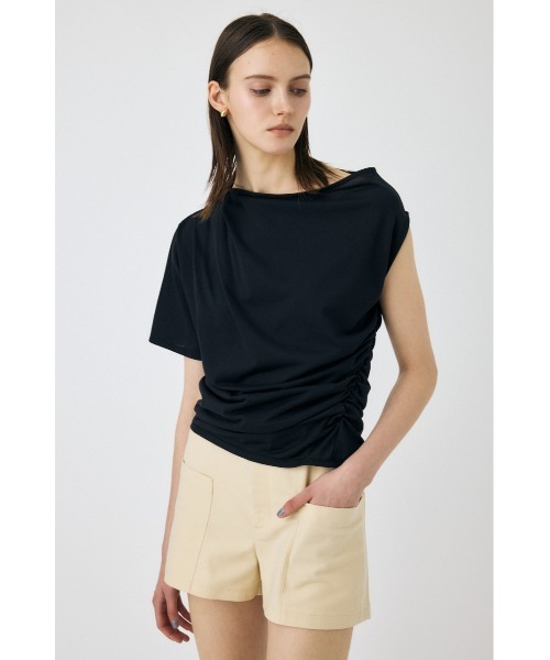 MOUSSY(マウジー)の「ONE SHOULDER SHEER Tシャツ(Tシャツ/カットソー・レディース・アイボリー/ブラック/レッド・FREE)」の14枚目の写真