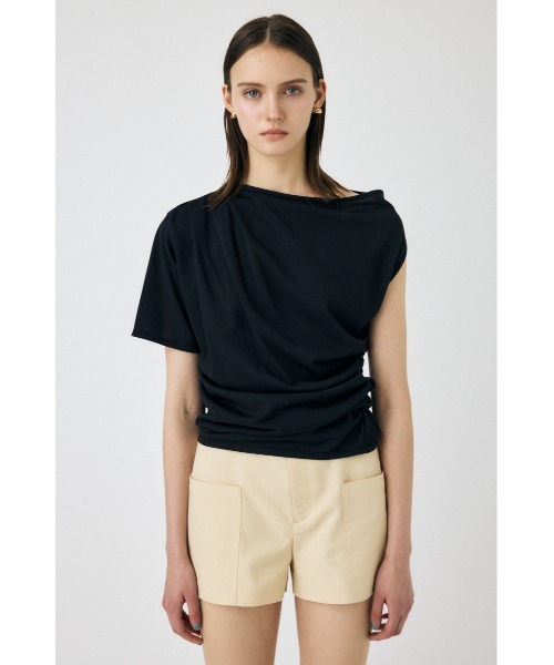 MOUSSY(マウジー)の「ONE SHOULDER SHEER Tシャツ(Tシャツ/カットソー・レディース・アイボリー/ブラック/レッド・FREE)」の12枚目の写真