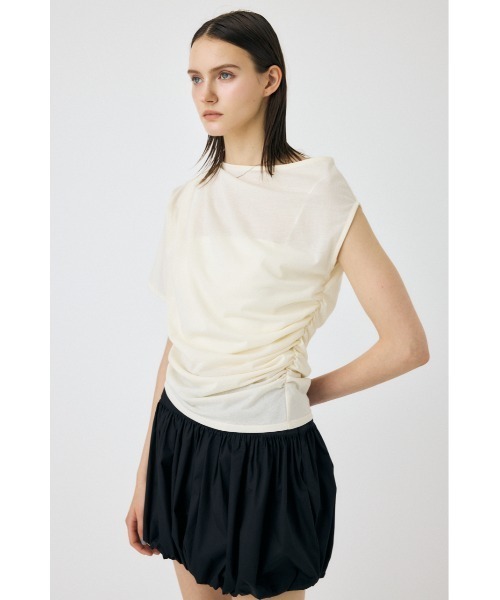 MOUSSY(マウジー)の「ONE SHOULDER SHEER Tシャツ(Tシャツ/カットソー・レディース・アイボリー/ブラック/レッド・FREE)」の5枚目の写真