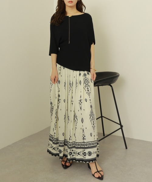 LAULEN(ローレン)の「2way one shoulder lib tops /2way ワンショルダー リブ 半袖 トップス(ニット/セーター・レディース・ベージュ/チャコールグレー/アイボリー/ブラック・FREE)」の12枚目の写真