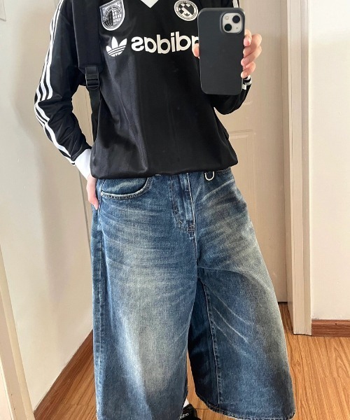 B'day（ビーデイ）の「【 B'day / ビーデー 】ビッグサイズデニムハーフワイドパンツ（デニムパンツ・メンズ・ブラック/ブルー・SMALL/MEDIUM/LARGE/X-LARGE）」の10枚目の写真