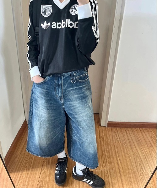 B'day（ビーデイ）の「【 B'day / ビーデー 】ビッグサイズデニムハーフワイドパンツ（デニムパンツ・メンズ・ブラック/ブルー・SMALL/MEDIUM/LARGE/X-LARGE）」の11枚目の写真