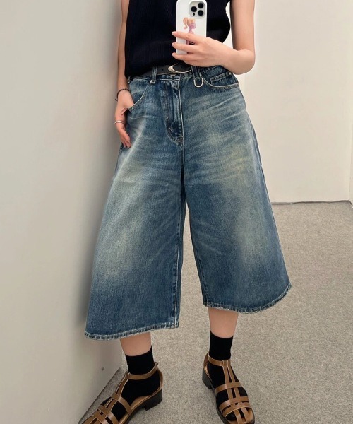 B'day（ビーデイ）の「【 B'day / ビーデー 】ビッグサイズデニムハーフワイドパンツ（デニムパンツ・メンズ・ブラック/ブルー・SMALL/MEDIUM/LARGE/X-LARGE）」の13枚目の写真