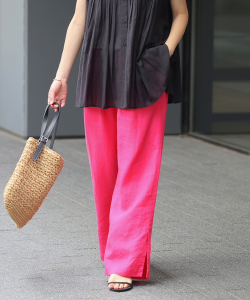 【美品】JOURNAL STANDARD relume 麻スリットイージーパンツ 追加2》麻スリットイージーパンツ（その他パンツ）｜JOURNAL