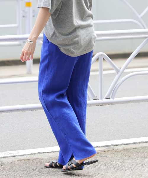 JOURNAL STANDARD relume(ジャーナルスタンダード レリューム)の「《WEB限定追加3》麻スリットイージーパンツ(その他パンツ・レディース・ブルー/ピンク・36/38)」の7枚目の写真