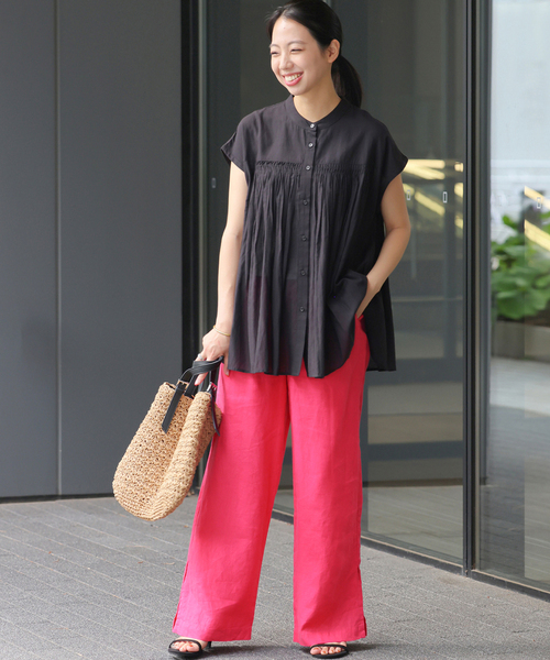 JOURNAL STANDARD relume(ジャーナルスタンダード レリューム)の「《WEB限定追加3》麻スリットイージーパンツ(その他パンツ・レディース・ブルー/ピンク・36/38)」の22枚目の写真