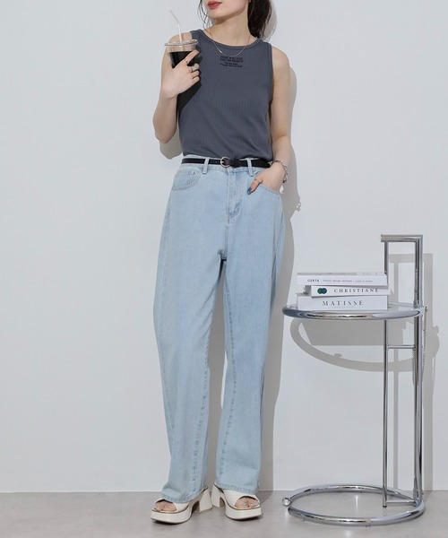 hunch(ハンチ)の「hunch ロゴ刺繍タンクトップ(タンクトップ・レディース・オフホワイト/ブラック/ブラウン/チャコール・FREE)」の17枚目の写真