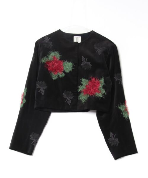 アメリヴィンテージ ノーカラージャケット 黒 フリーサイズ Ameri VINTAGE】ノーカラージャケット 美品 春夏秋 アメリ 黒