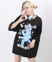 Salong hameu（サロン ハミュー）の「PSYCHONAITION（サイコネーション）寝田ルネ イラストプリントTシャツ メンズ レディース ユニセックス/サブカルファッション/病み系/闇属性/量産型ファッション（Tシャツ/カットソー・メンズ）」