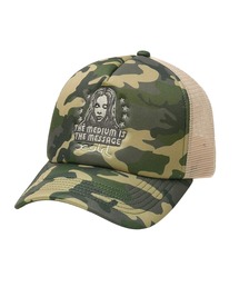 X-girl(GbNXK[)STAR AND FACE TRUCKER CAP(Lbv)