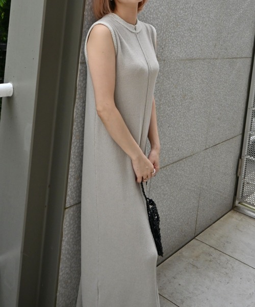 ワンピース embroidery flower no sleeve knit OP embroidery flower no sleeve knit OP（ワンピース）｜WILLFULLY