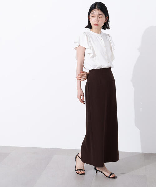 N.（N. Natural Beauty Basic）（エヌエヌナチュラルビューティーベーシック）の「メタルボタンフリルスリーブブラウス（シャツ/ブラウス・レディース・オフホワイト/ブルー/ダークブラウン・MEDIUM）」の10枚目の写真