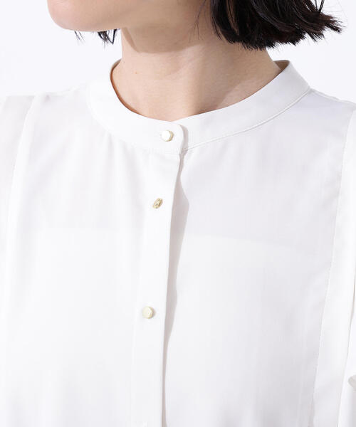 N.（N. Natural Beauty Basic）（エヌエヌナチュラルビューティーベーシック）の「メタルボタンフリルスリーブブラウス（シャツ/ブラウス・レディース・オフホワイト/ブルー/ダークブラウン・MEDIUM）」の19枚目の写真