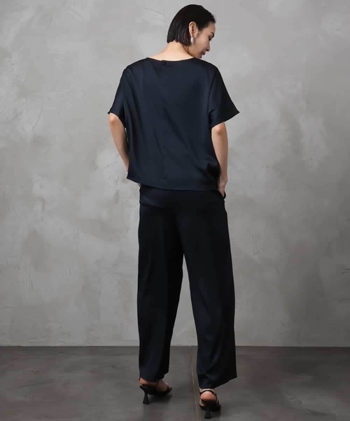 MICHEL KLEIN（ミッシェル・クラン）の「[セットアップ対応]サテンワイドパンツ（その他パンツ・レディース・ブラック/カーキオリーブ/ブラウン・38）」の19枚目の写真