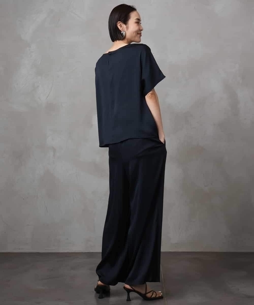 MICHEL KLEIN（ミッシェル・クラン）の「[セットアップ対応]サテンワイドパンツ（その他パンツ・レディース・ブラック/カーキオリーブ/ブラウン・38）」の20枚目の写真