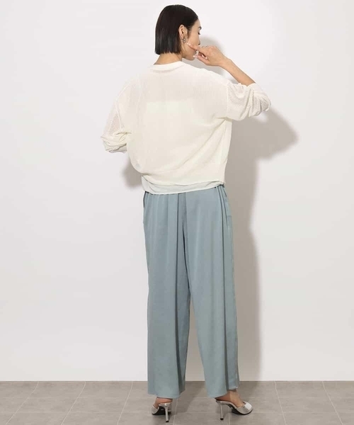 MICHEL KLEIN（ミッシェル・クラン）の「[セットアップ対応]サテンワイドパンツ（その他パンツ・レディース・ブラック/カーキオリーブ/ブラウン・38）」の9枚目の写真