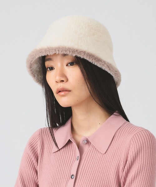 Ray BEAMS（レイビームス）の「2トーン シャギー ハット（ハット・レディース・オフホワイト/ブラック・ONE SIZE）」の3枚目の写真