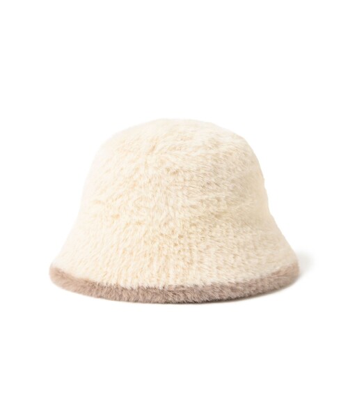 Ray BEAMS（レイビームス）の「2トーン シャギー ハット（ハット・レディース・オフホワイト/ブラック・ONE SIZE）」の4枚目の写真