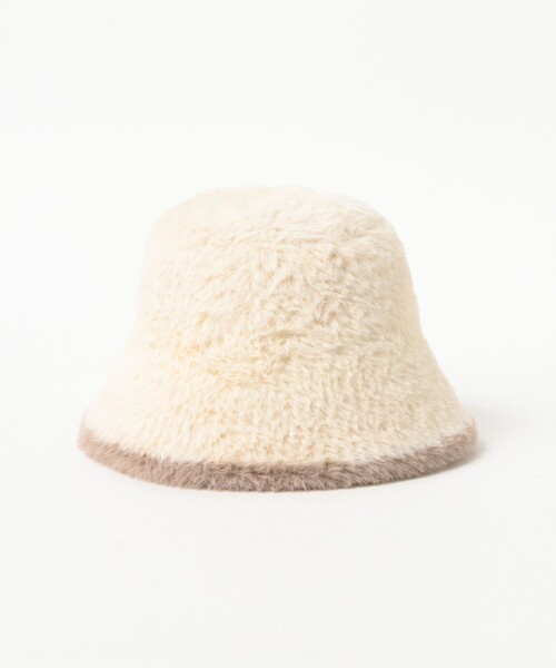 Ray BEAMS（レイビームス）の「2トーン シャギー ハット（ハット・レディース・オフホワイト/ブラック・ONE SIZE）」の5枚目の写真