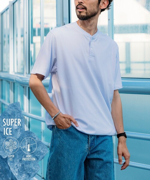ヘンリー34 セール】SUPER ICE HENLEY NECK TEE/スーパーアイス ヘンリーネックT