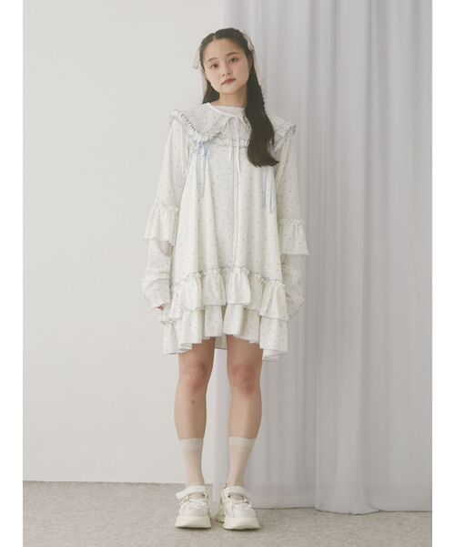 merry jenny（メリージェニー）の「flower waffleつけ襟（付け襟・レディース・ピンク/ブルー・FREE）」の16枚目の写真