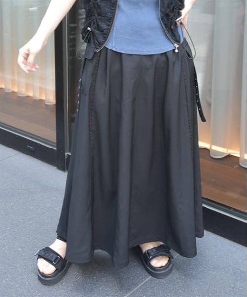 タグ付き✨ガールバイバンドオブアウトサイダーズ シルク100 フレアスカート タグ付き✨ガールバイバンドオブアウトサイダーズ シルク100