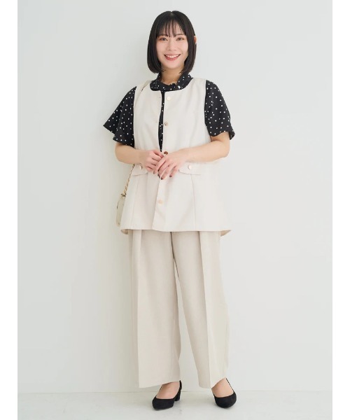 JEANASIS｜チェックジャガードペプラムベスト | Rakuten Fashion