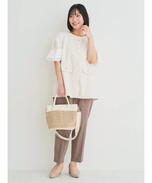 JEANASIS｜チェックジャガードペプラムベスト | Rakuten Fashion