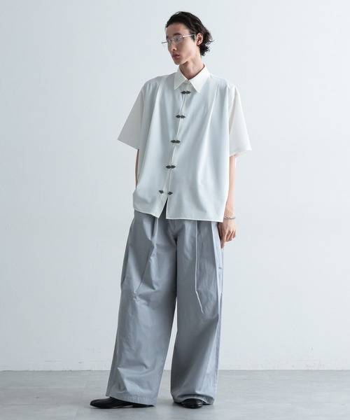 HARE（ハレ）の「メタルボタンタックオーバーシャツ(HARE)（シャツ/ブラウス・メンズ・ブラック/ホワイト/パープル・FREE）」の5枚目の写真