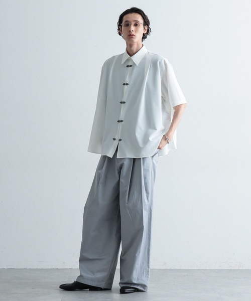 HARE（ハレ）の「メタルボタンタックオーバーシャツ(HARE)（シャツ/ブラウス・メンズ・ブラック/ホワイト/パープル・FREE）」の7枚目の写真