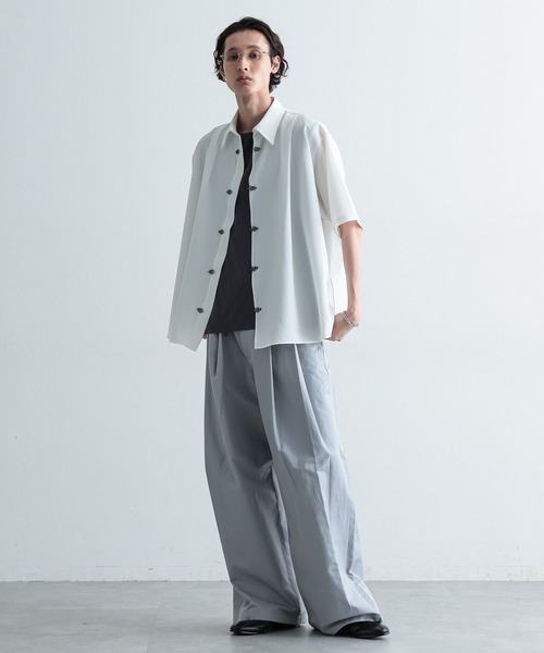 HARE（ハレ）の「メタルボタンタックオーバーシャツ(HARE)（シャツ/ブラウス・メンズ・ブラック/ホワイト/パープル・FREE）」の10枚目の写真