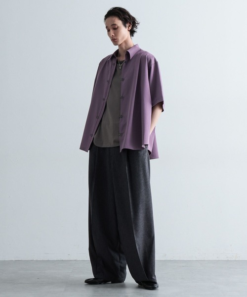 HARE（ハレ）の「メタルボタンタックオーバーシャツ(HARE)（シャツ/ブラウス・メンズ・ブラック/ホワイト/パープル・FREE）」の17枚目の写真