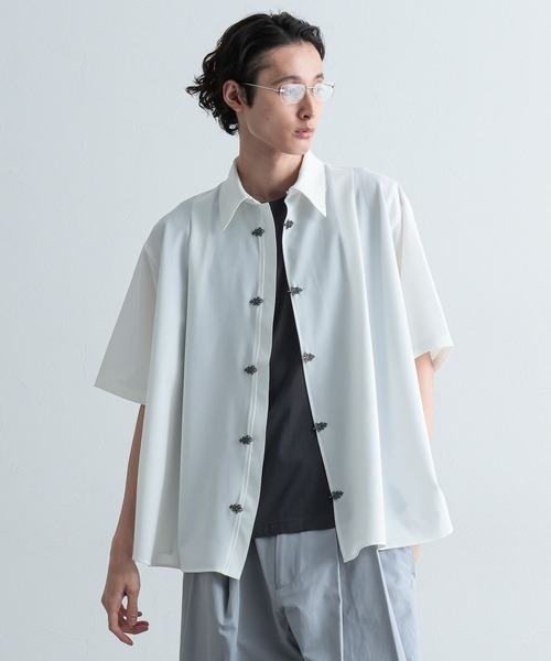 HARE（ハレ）の「メタルボタンタックオーバーシャツ(HARE)（シャツ/ブラウス・メンズ・ブラック/ホワイト/パープル・FREE）」の21枚目の写真