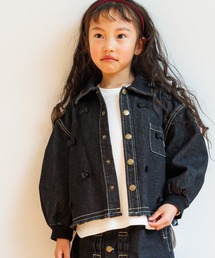 MAKE YOUR DAY（メイクユアデイ）の「セットアップできるリボンデニムブルゾン■80～140cm（デニムジャケット）」