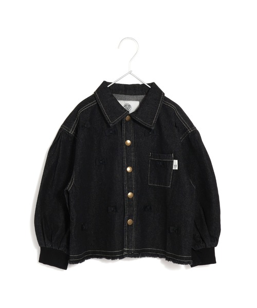 MAKE YOUR DAY（メイクユアデイ）の「セットアップできるリボンデニムブルゾン■80～140cm（デニムジャケット・キッズ・ブラック/ブルー・140/130/120/110/100/80/90）」の4枚目の写真