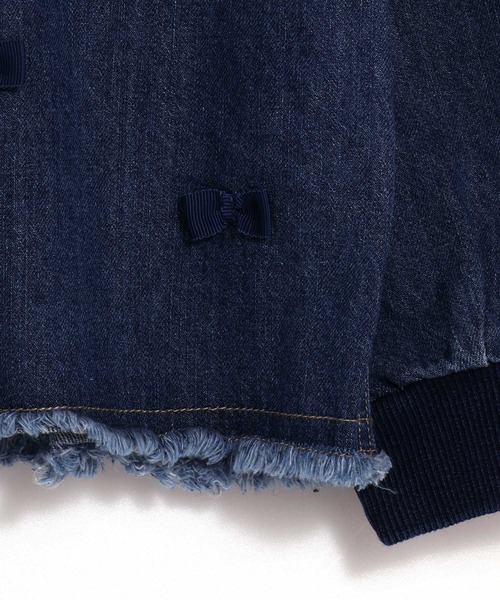 MAKE YOUR DAY（メイクユアデイ）の「セットアップできるリボンデニムブルゾン■80～140cm（デニムジャケット・キッズ・ブラック/ブルー・140/130/120/110/100/80/90）」の15枚目の写真
