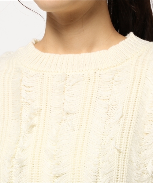 SEVENDAYS=SUNDAY(セブンデイズサンデイ)の「5Gフリンジプルオーバー(ニット/セーター・レディース・キャメル/杢グレー/オートミール・LARGE/MEDIUM)」の7枚目の写真