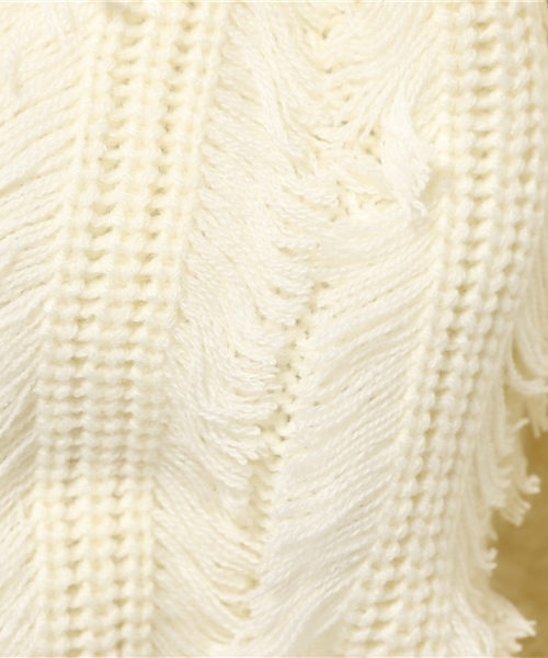 SEVENDAYS=SUNDAY(セブンデイズサンデイ)の「5Gフリンジプルオーバー(ニット/セーター・レディース・キャメル/杢グレー/オートミール・LARGE/MEDIUM)」の10枚目の写真