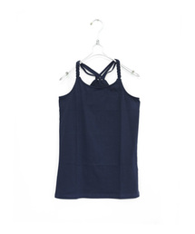 三つ編みストラップコットンキャミソール