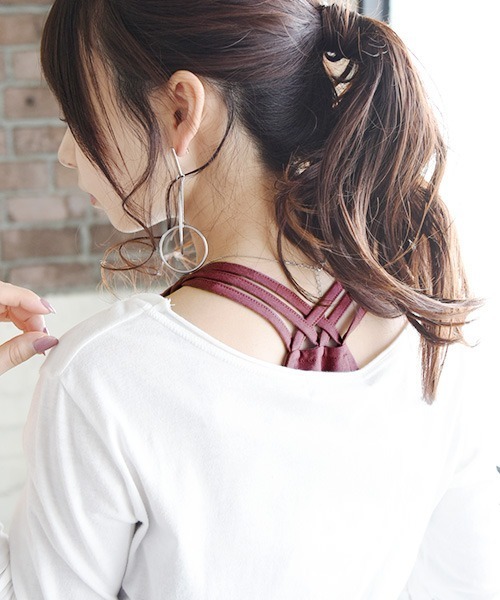 and it_(アンドイット)の「三つ編みストラップコットンキャミソール(キャミソール・レディース・オフホワイト/ネイビー/ブラック/ブルーグリーン/グレー/ピンク/ブラウン系その他・LARGE/MEDIUM/X-LARGE)」の14枚目の写真